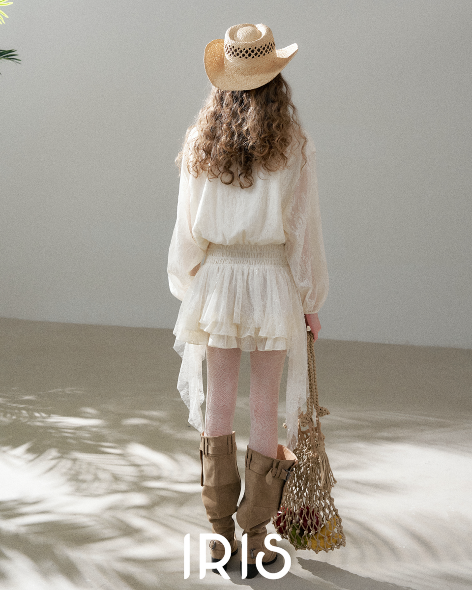 V-Neck Lace Panel Asymmetric Dress