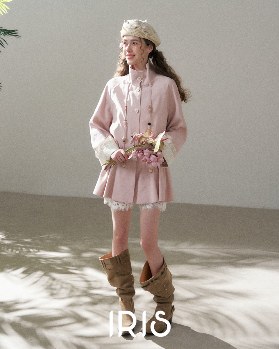 Stand Collar Peplum Jacket