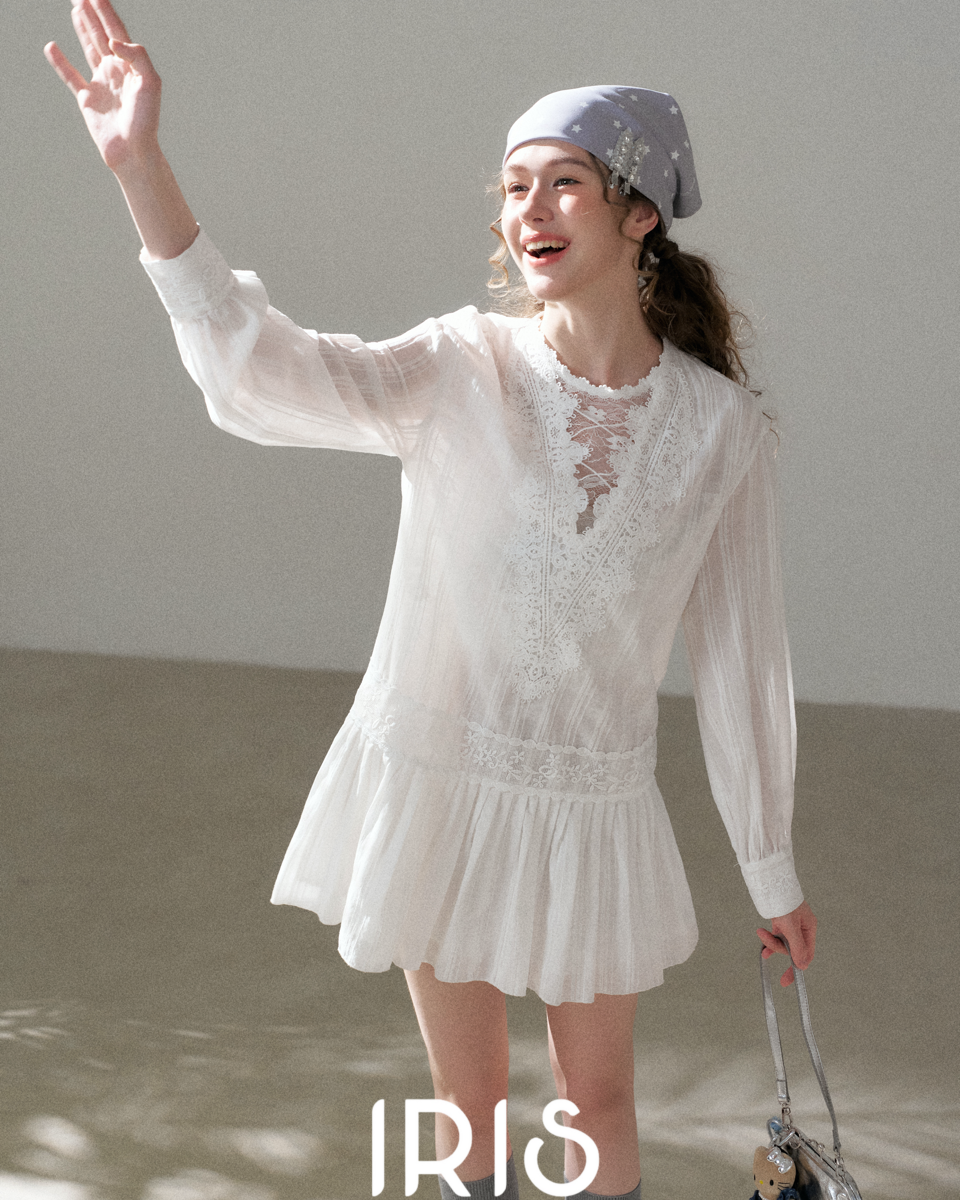 Soft Cotton Lace Mini Dress