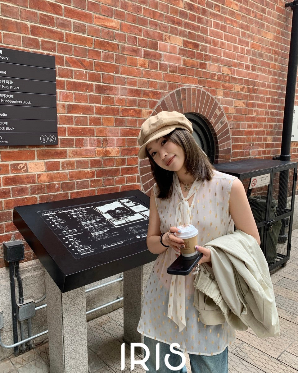 Vacation in HK |Beige Gray Casual Diary Zip-Up Jacket