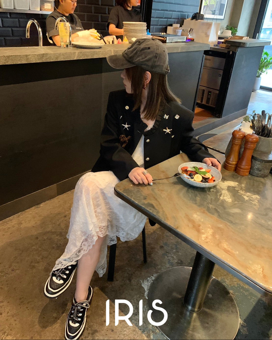 Vacation in HK | Black Humor Embellished Jacket