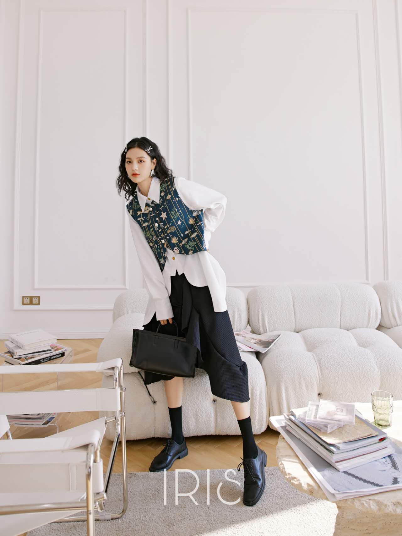 Asymmetric Ruffle High-Low Skirt – Elegant Black Statement Skirt