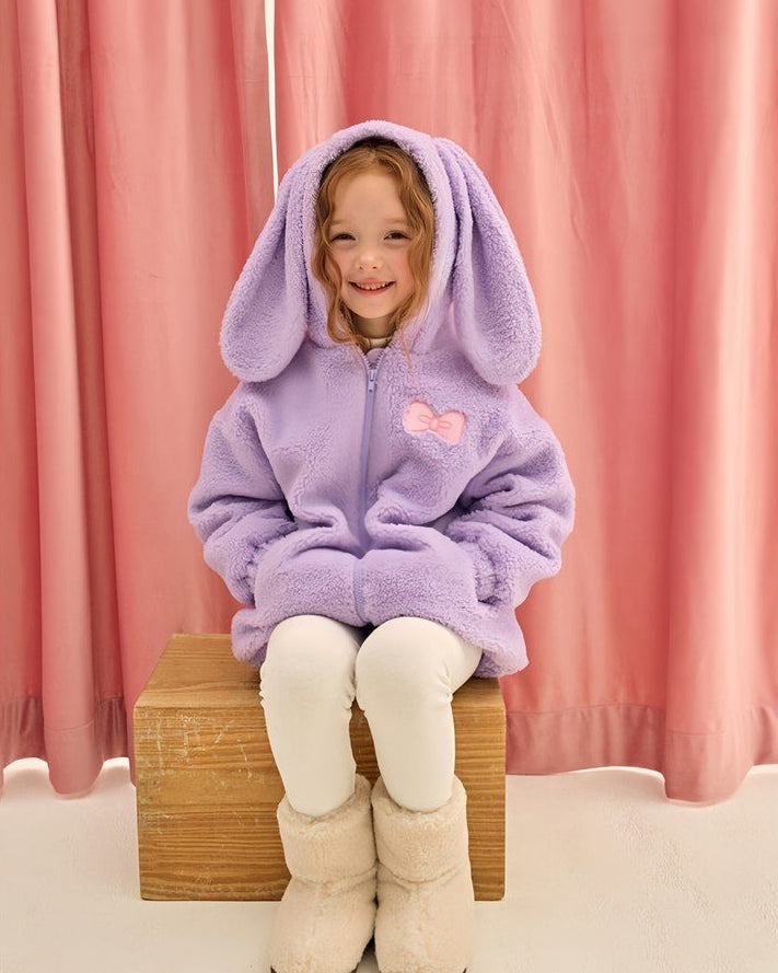 Purple Bunny Ear Fleece Jacket