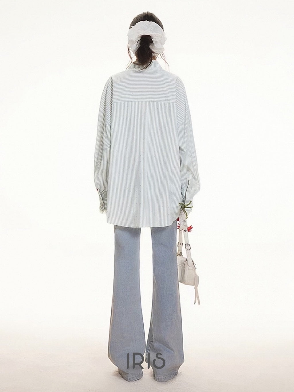 Oversized Striped Button-Up Shirt – Casual Loose-Fit Long Sleeve Top