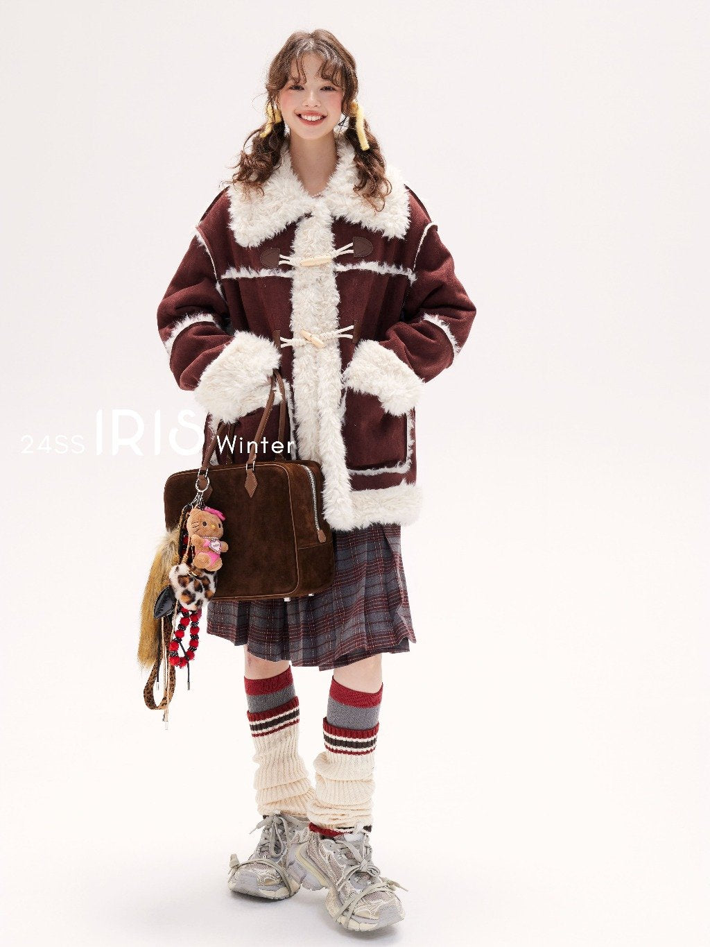 With It Double Wear Fur Coat - Mahogany & Cream