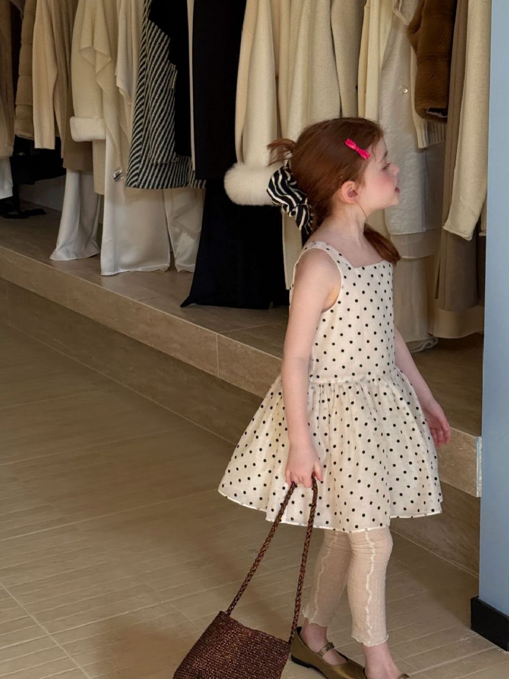 Elodie Polka Dot Party Dress - Cream & Noir