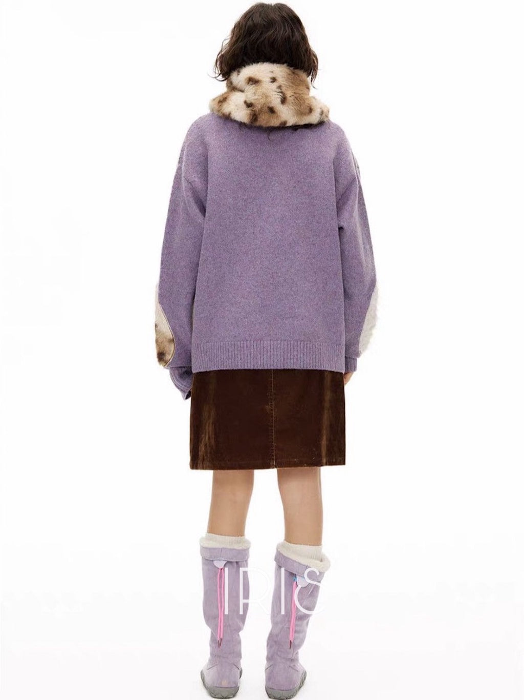 Furry Cat Knit Cardigan –Cozy Statement Sweater