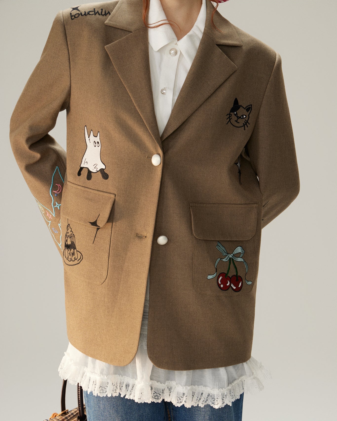 Artisanal Patchwork Academy Blazer - Roasted Chestnut