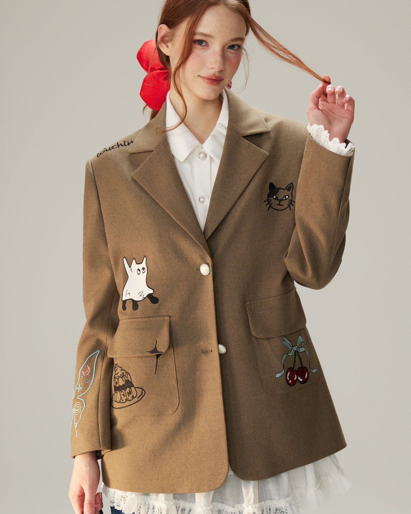 Artisanal Patchwork Academy Blazer - Roasted Chestnut