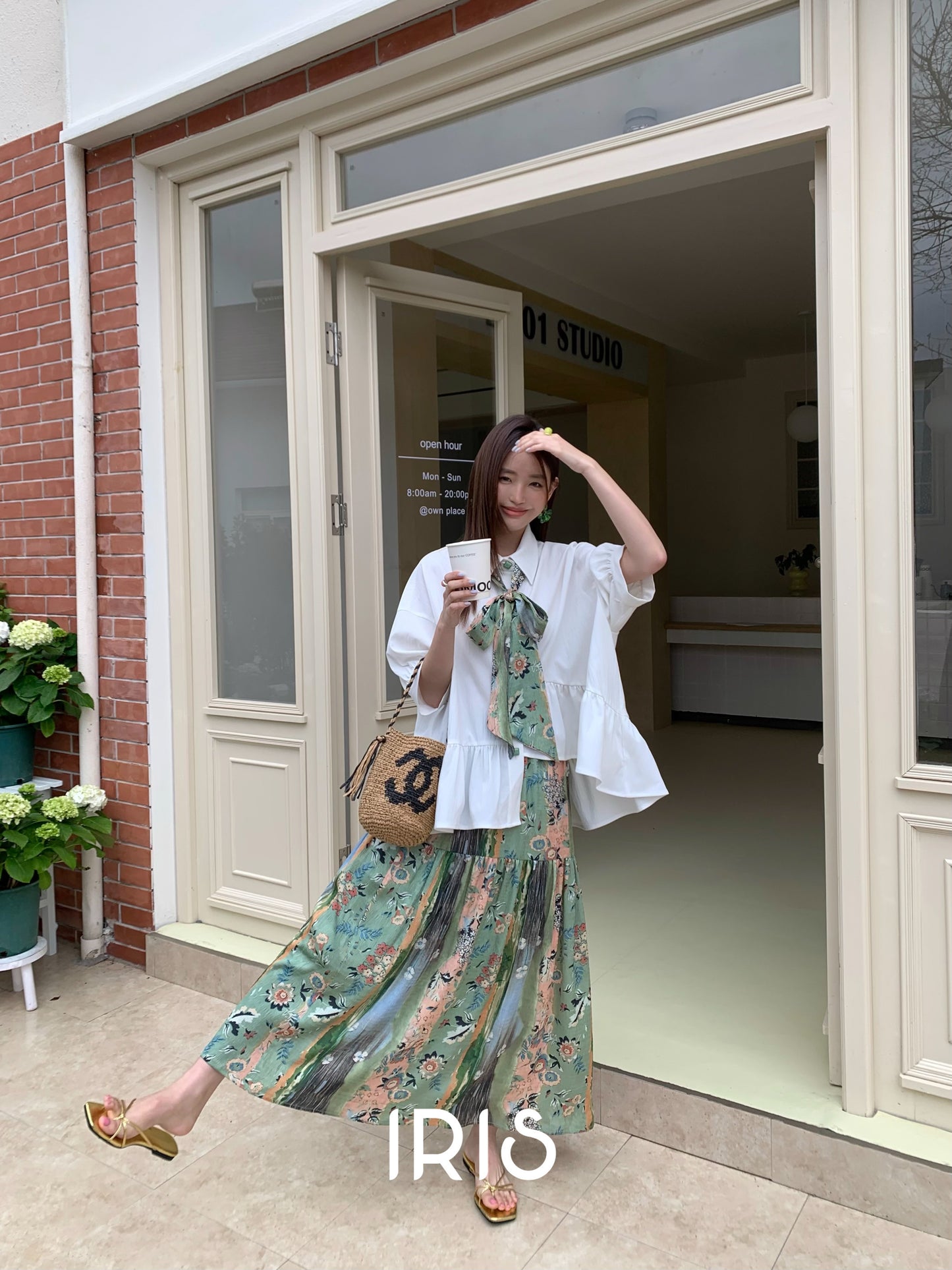 Cloud Tie-Neck Oversized Shirt - Arctic White