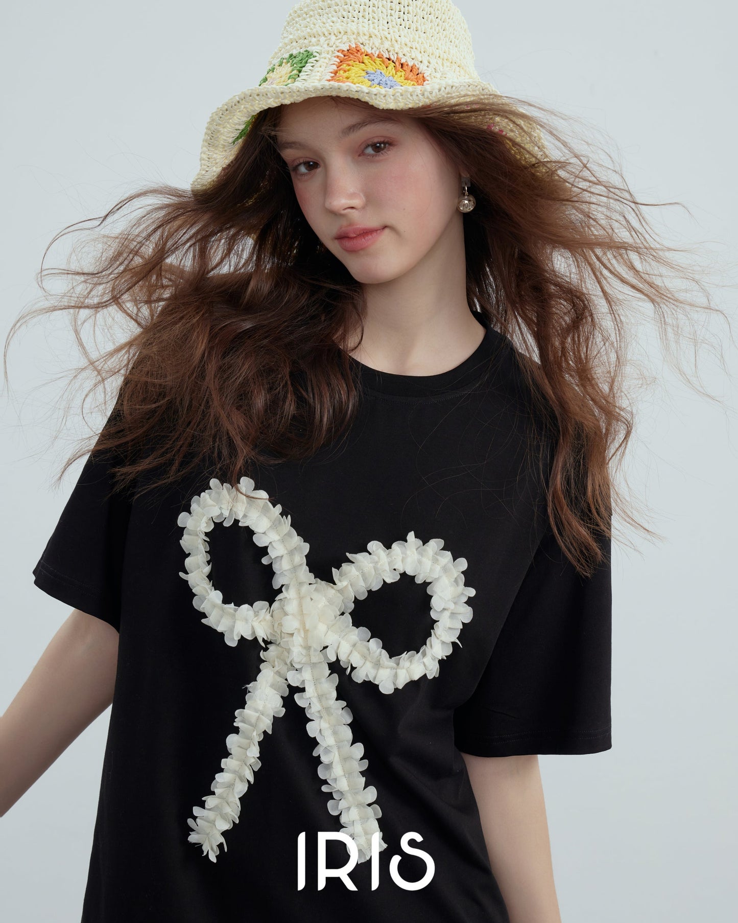 Party Bow Shirt - Midnight Black & Arctic White