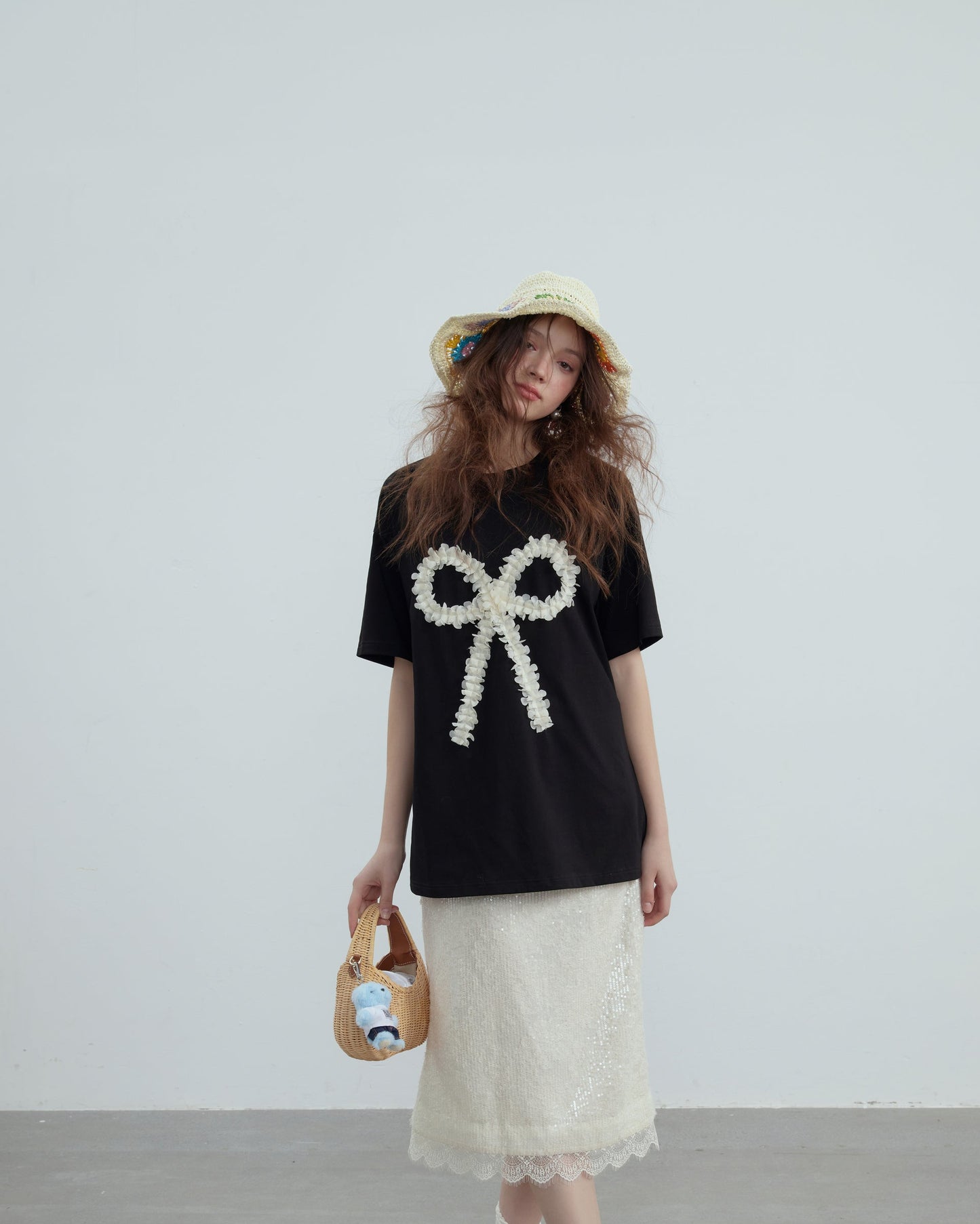 Party Bow Shirt - Midnight Black & Arctic White