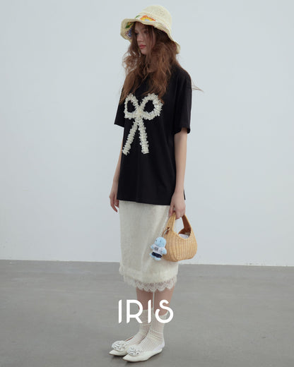 Party Bow Shirt - Midnight Black & Arctic White