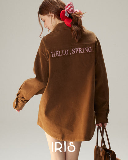 Hello Spring Corduroy Jacket - Roasted Chestnut