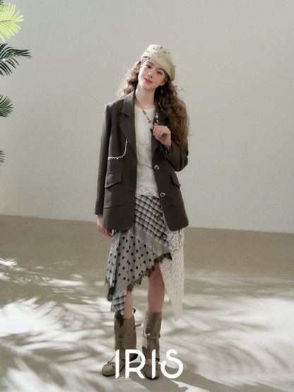 Lace Detail Tailored Blazer