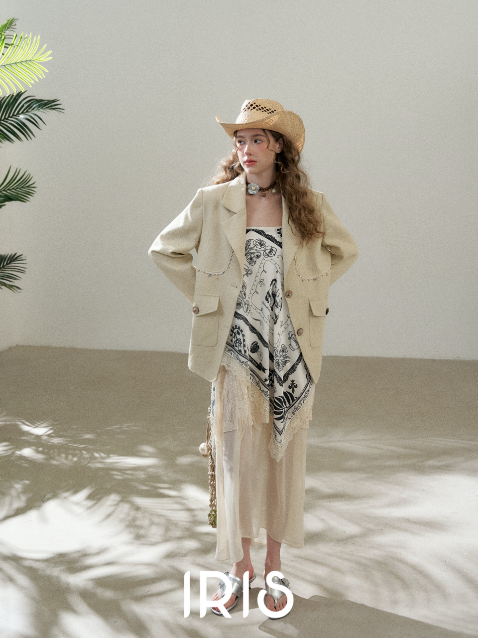 Lace Trim Single-Breasted Blazer