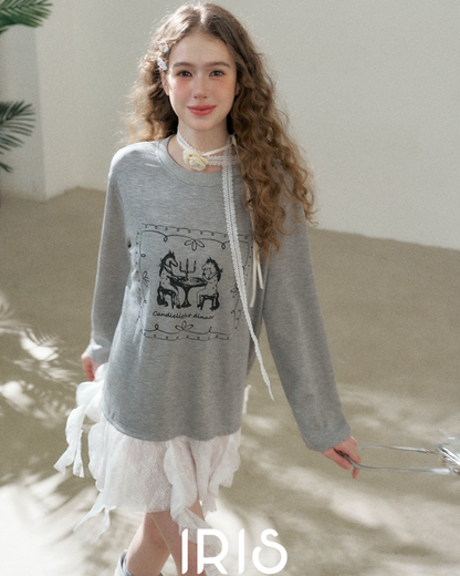 Candlelight Dinner Shirt Dress - Heather Grey