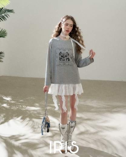 Candlelight Dinner Shirt Dress - Heather Grey