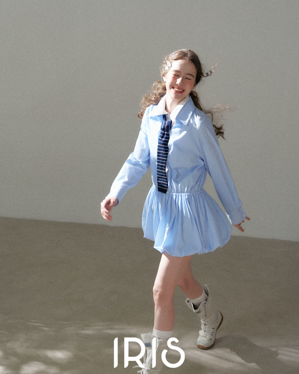 Pleated Shirt Mini Dress