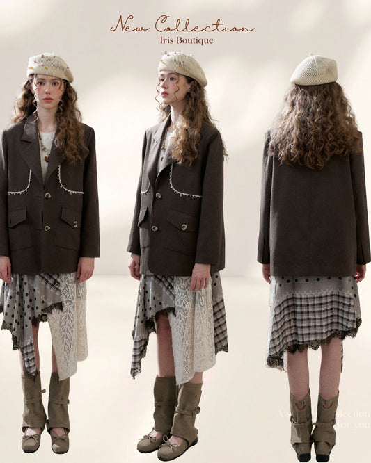 Lace Detail Tailored Blazer