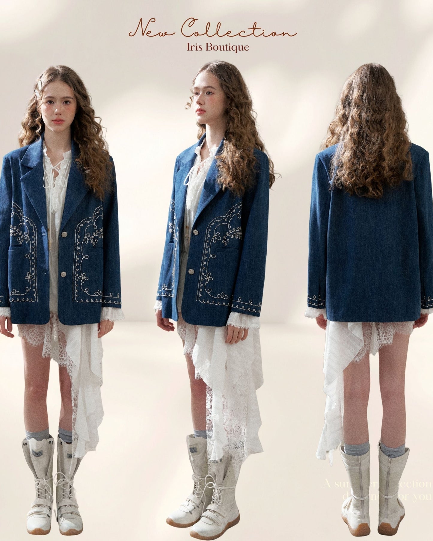 Embroidered Denim Style Jacket