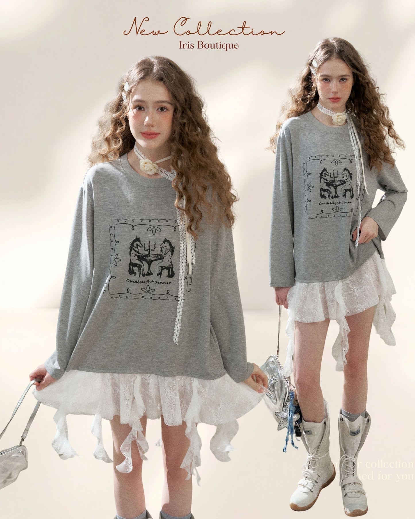 Candlelight Dinner Shirt Dress - Heather Grey