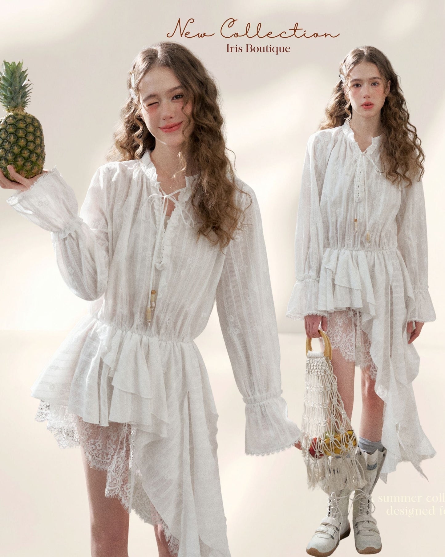 Cotton Ruffle Asymmetric Dress