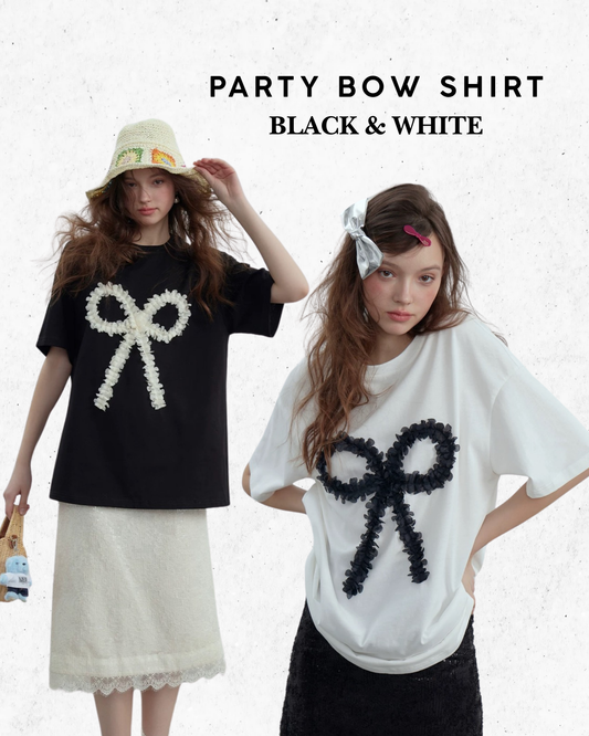 Party Bow T-Shirt- Playful Elegance for Every Occasion