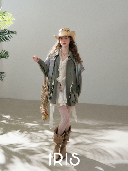 「Not on sale yet」Trio Explorer Parka - Khaki, Lavender & Olive