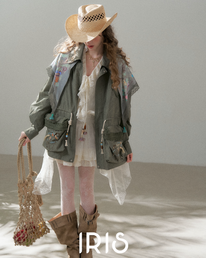 「Not on sale yet」Trio Explorer Parka - Khaki, Lavender & Olive