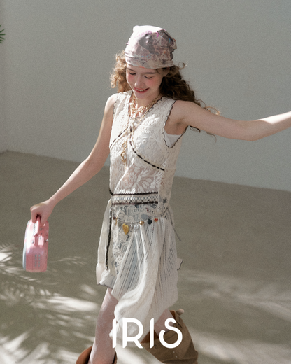 Lace Layered Asymmetric Dress