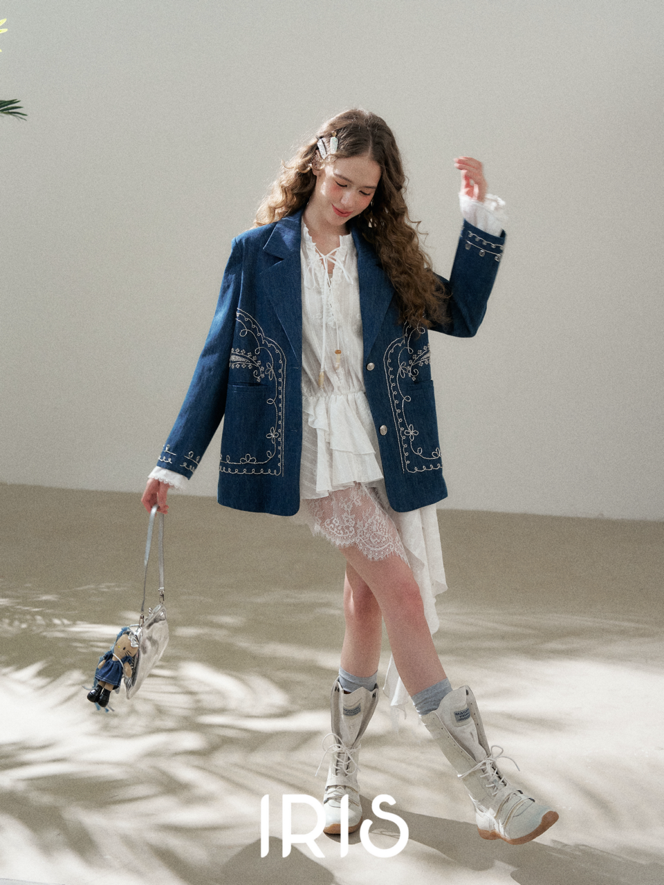 Embroidered Denim Style Jacket