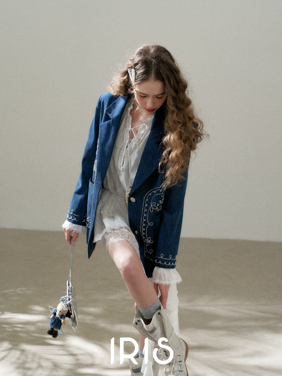 Embroidered Denim Style Jacket
