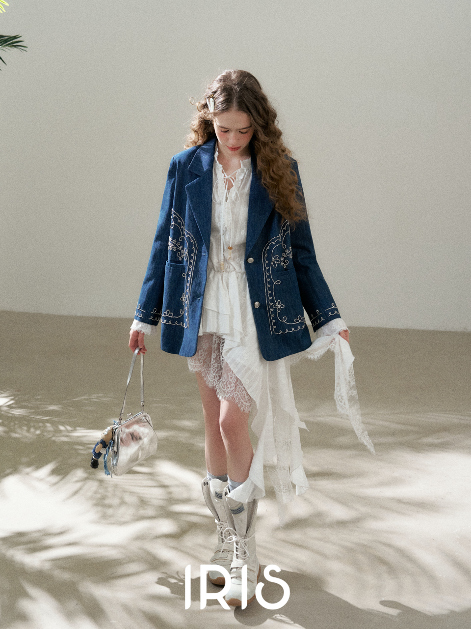 Embroidered Denim Style Jacket