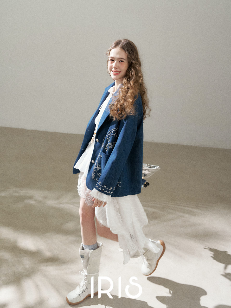 Embroidered Denim Style Jacket