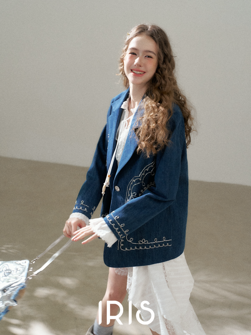 Embroidered Denim Style Jacket