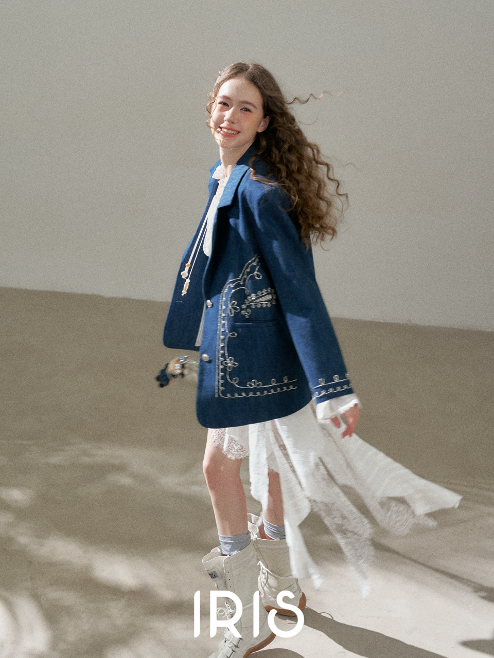 Embroidered Denim Style Jacket