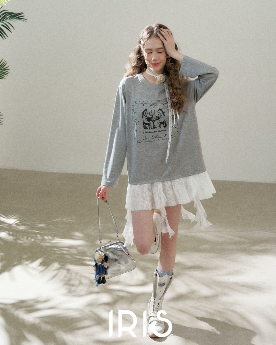 Candlelight Dinner Shirt Dress - Heather Grey