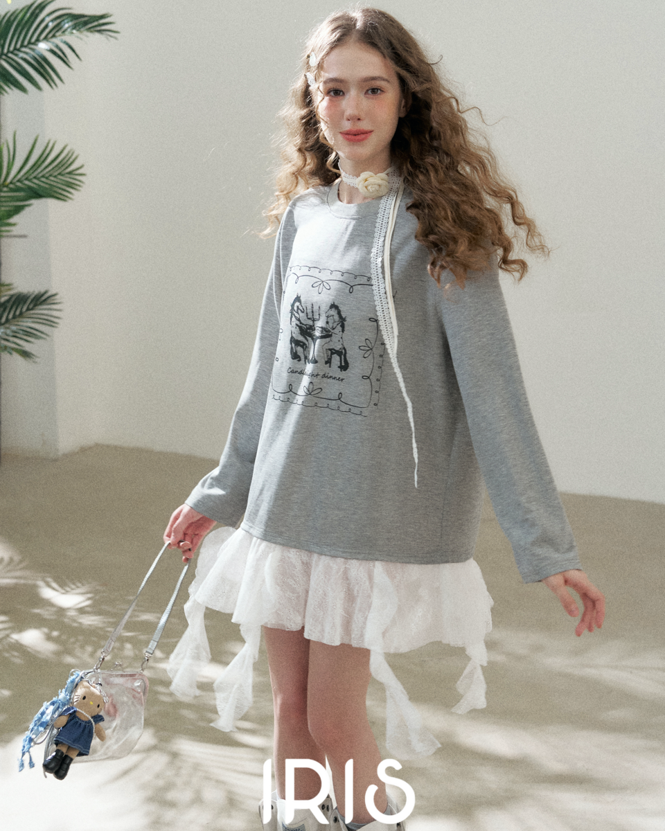Candlelight Dinner Shirt Dress - Heather Grey
