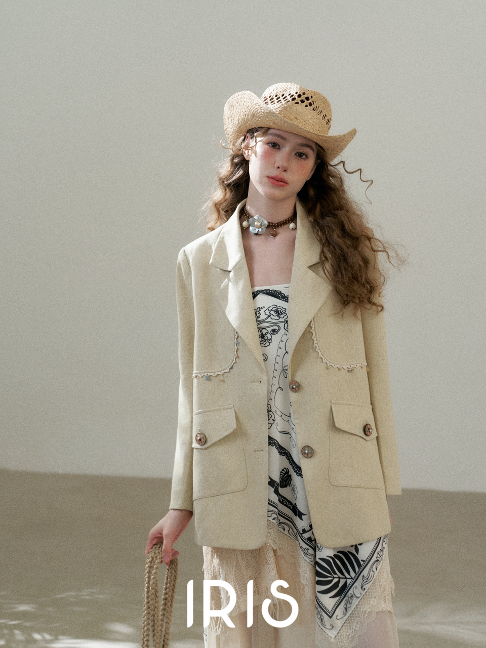 Lace Trim Single-Breasted Blazer