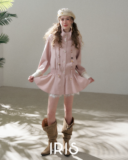 Stand Collar Peplum Jacket