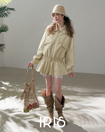 Drawstring Utility Zip Jacket