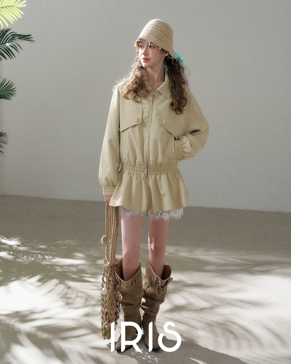 Drawstring Utility Zip Jacket