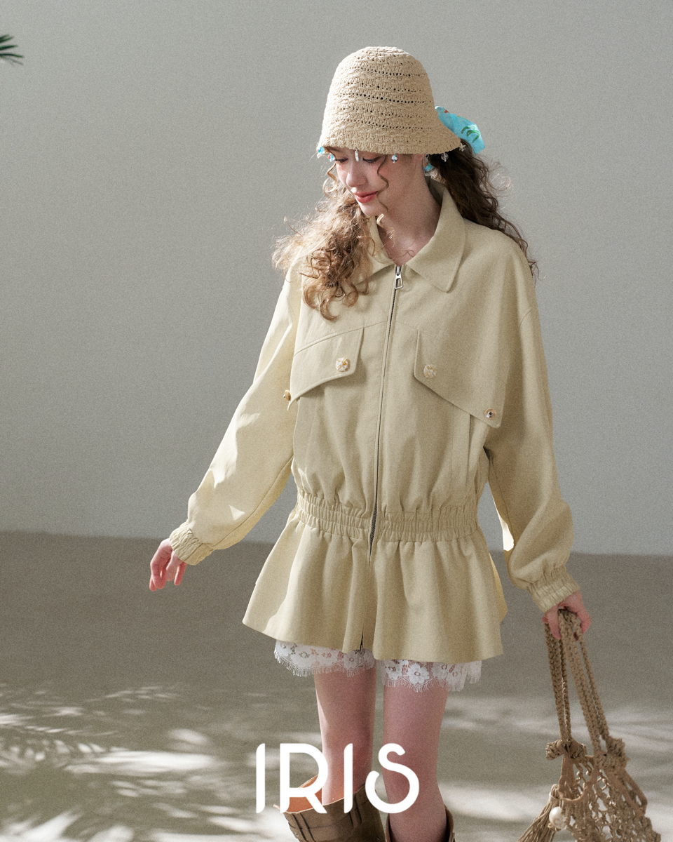 Drawstring Utility Zip Jacket