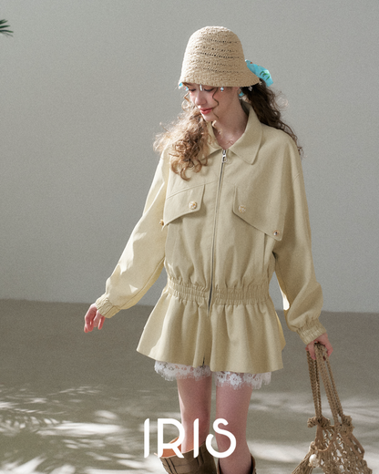 Drawstring Utility Zip Jacket