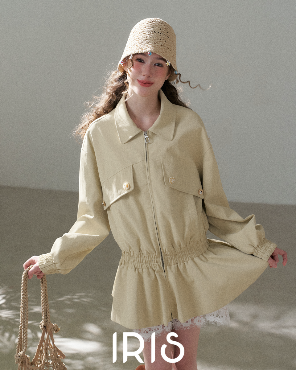 Drawstring Utility Zip Jacket