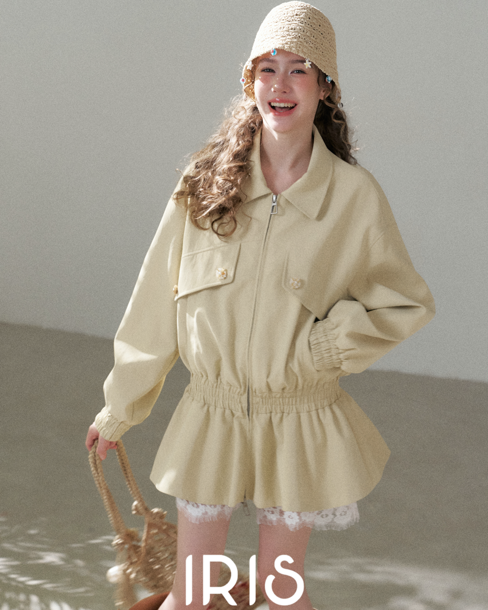 Drawstring Utility Zip Jacket