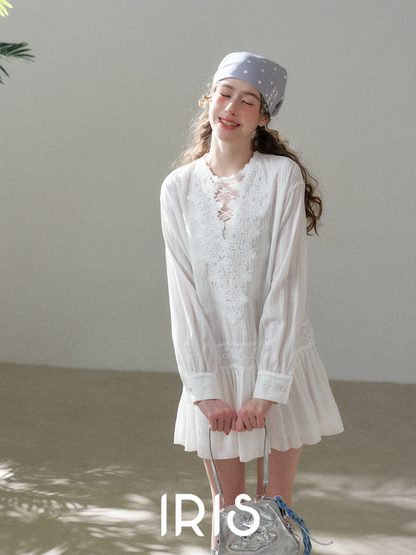 Soft Cotton Lace Mini Dress