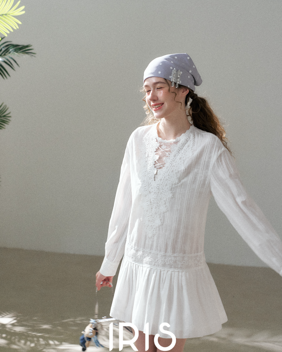Soft Cotton Lace Mini Dress