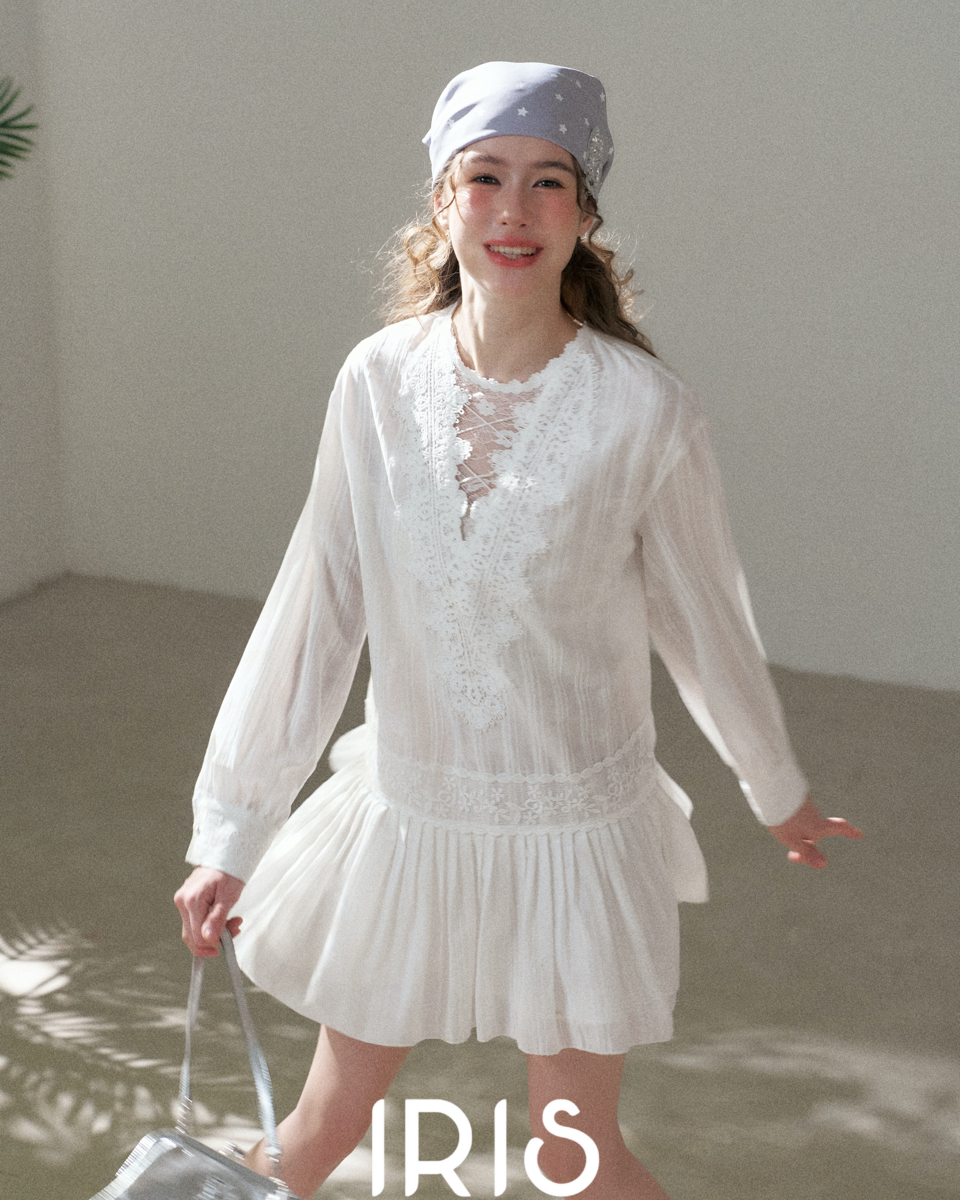 Soft Cotton Lace Mini Dress